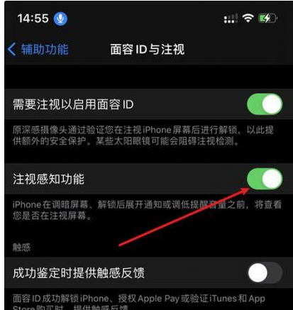 蓝山苹果14维修网点分享iPhone14注视感知功能有什么用 